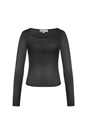 Everyday fit longsleeve low neck - Black h5 