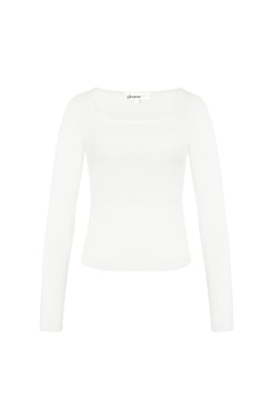 Everyday fit long sleeve low neck - White h5 