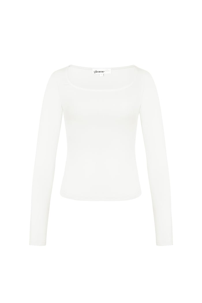 Everyday fit long sleeve low neck - White 