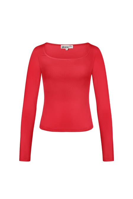 Everyday fit longsleeve low neck - Red 2