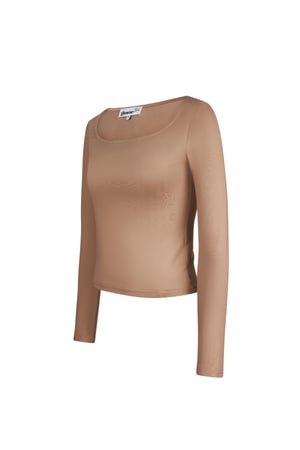 Everyday fit longsleeve low neck - Brown h5 Picture9