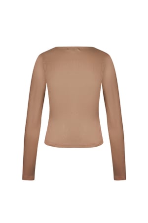 Everyday fit longsleeve low neck - Brown h5 Picture10