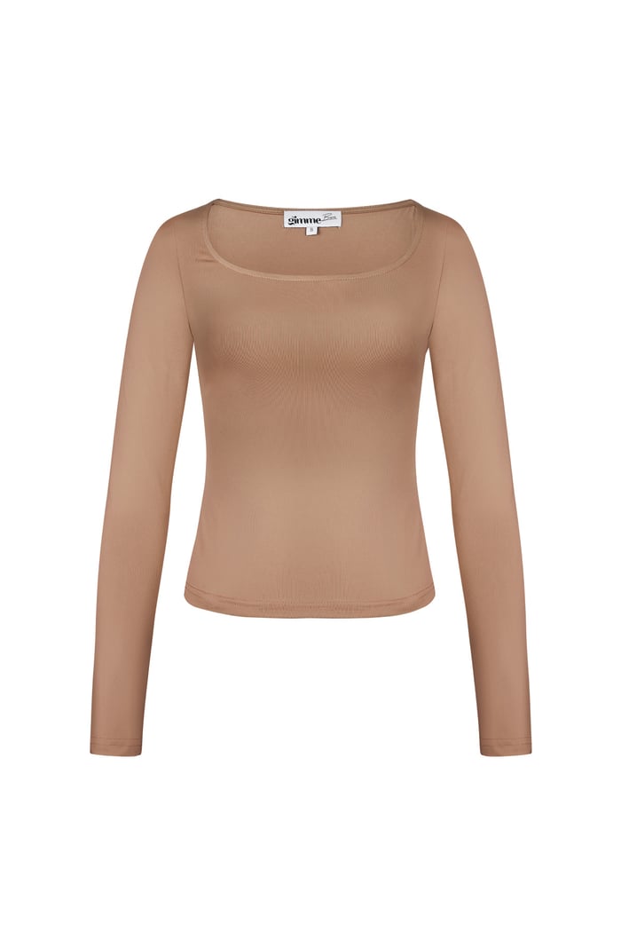 Everyday fit longsleeve low neck - Brown 