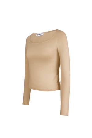 Everyday fit long sleeve low neck - Beige h5 Picture7