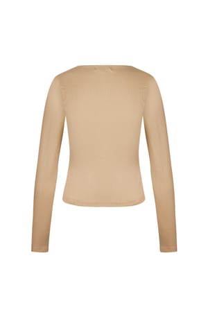 Everyday fit long sleeve low neck - Beige h5 Picture8