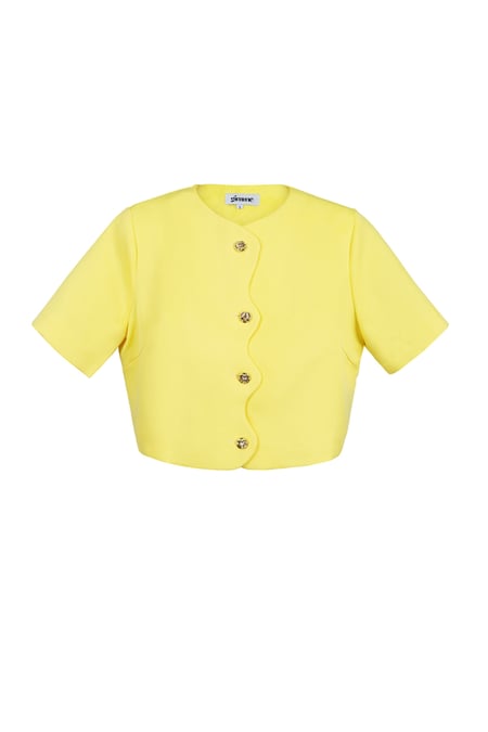 Short sleeve top happy - Yellow