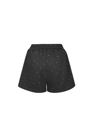 Short jogging en tissu avec strass - Noir h5 Image6