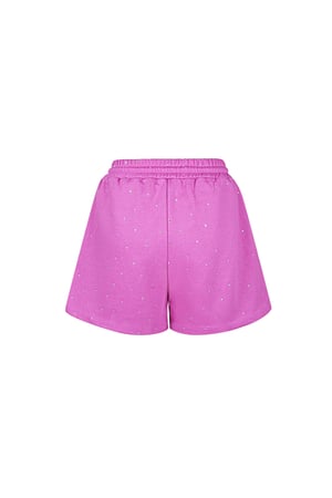 Joggingstof short met studs - Roze h5 Afbeelding6