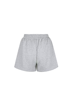 Pantaloncini da jogging in tessuto con strass - Grigio h5 Immagine6