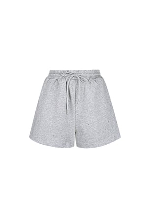 Jogging fabric shorts with rhinestones - Grey h5 