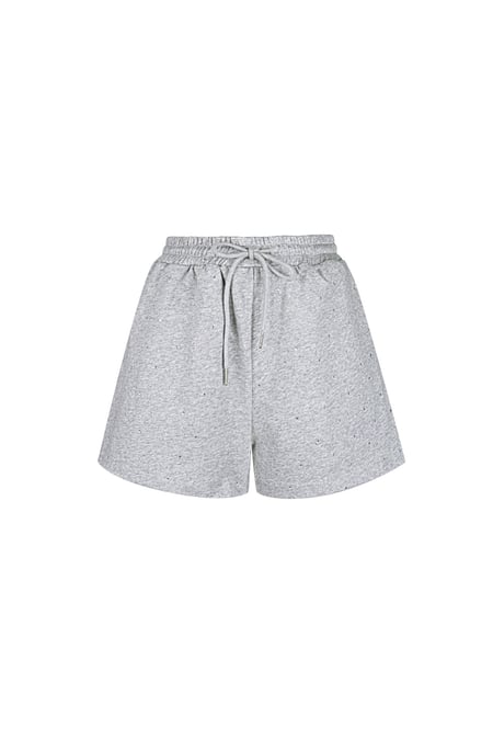 Jogging fabric shorts with rhinestones - Grey 2