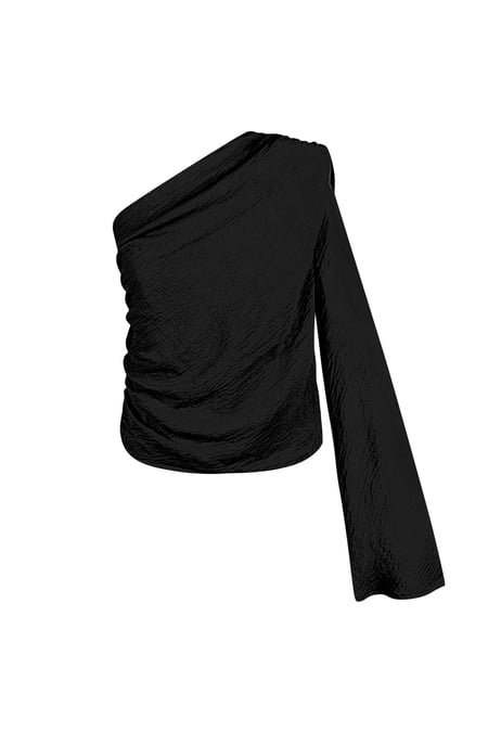 One shoulder blouse - black 2