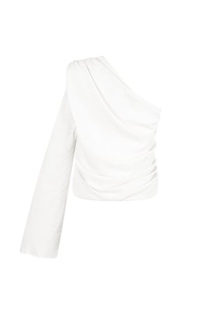 One shoulder blouse - Wit h5 Afbeelding6