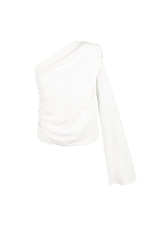 One shoulder blouse - Wit h5 