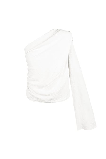 One shoulder blouse - White