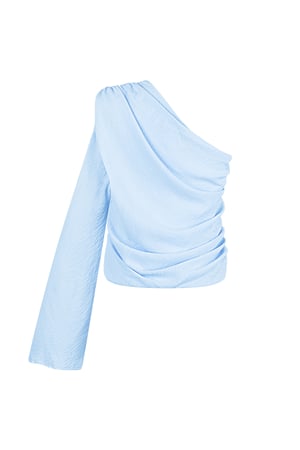 One shoulder blouse - blauw h5 Afbeelding6