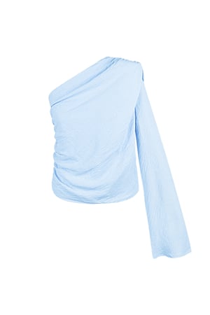 One shoulder blouse - blauw h5 