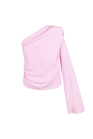 One shoulder blouse - pink h5 