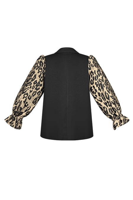 Girly blazer panther sleeves - Black brown