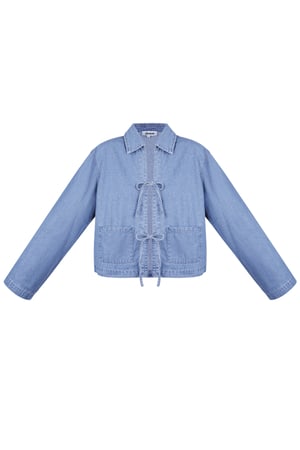 Denim jacket with bows - blue h5 