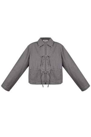 Denim jacket with bows - grey h5 