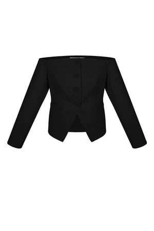 Blazer con spalle scoperte - Nero h5 