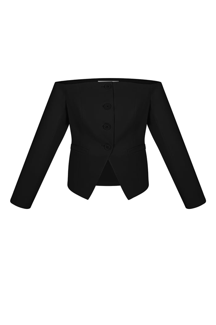 Blazer con spalle scoperte - Nero 