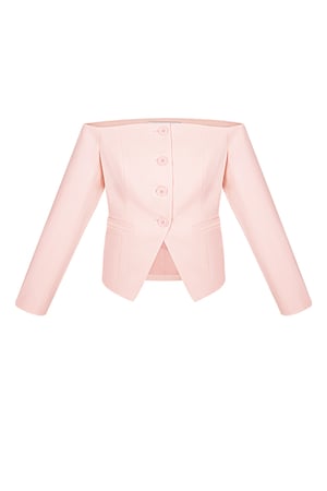 Off shoulder blazer top - Pink h5 