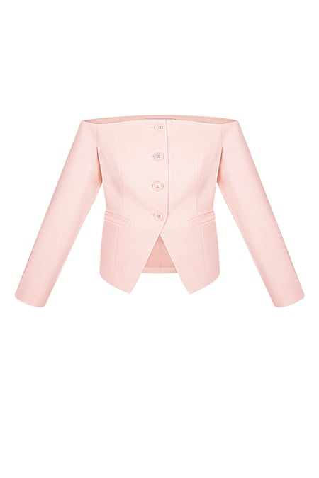 Off shoulder blazer top - Pink