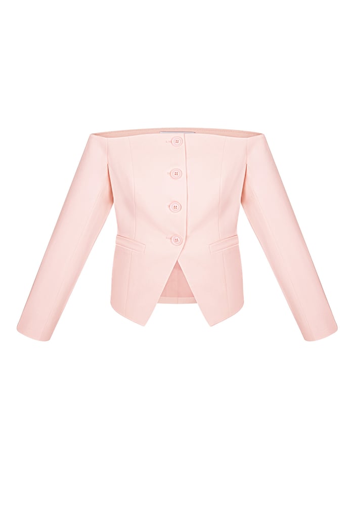 Off shoulder blazer top - Pink 