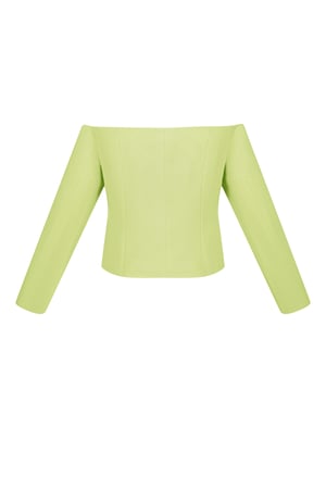 Off shoulder blazer top - Green h5 Picture6