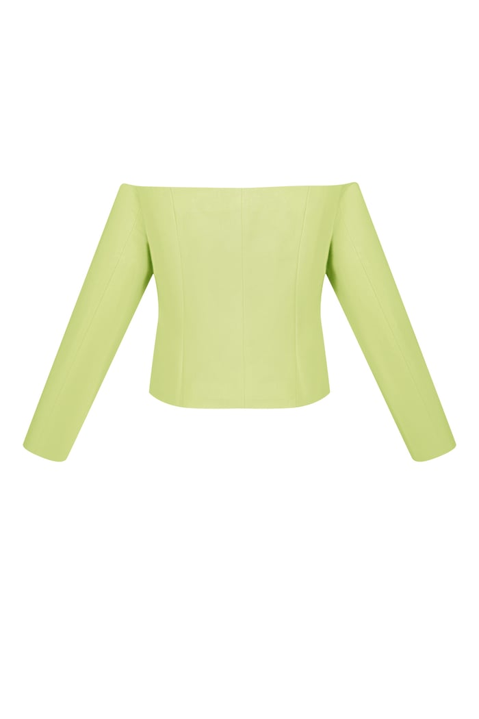 Off shoulder blazer top - Green Picture6