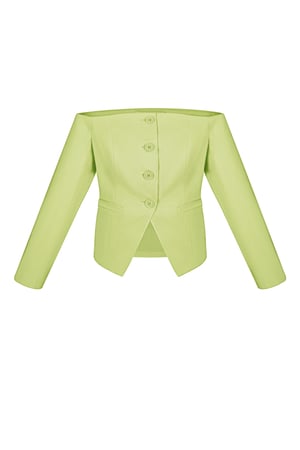 Off shoulder blazer top - Green h5 