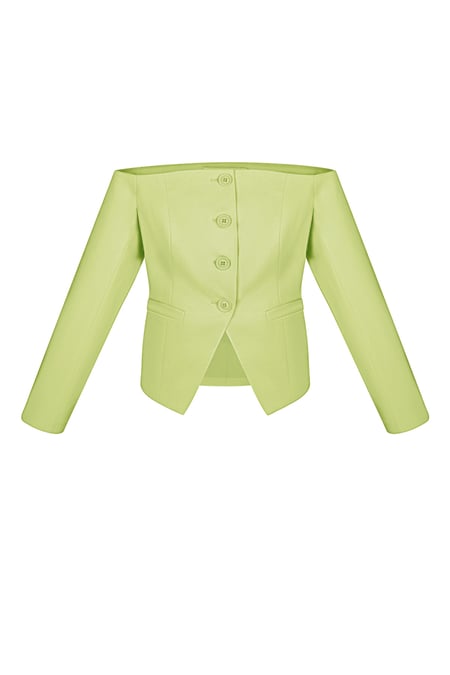 Off shoulder blazer top - Green