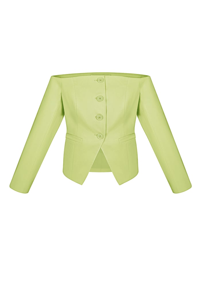 Off shoulder blazer top - Green 