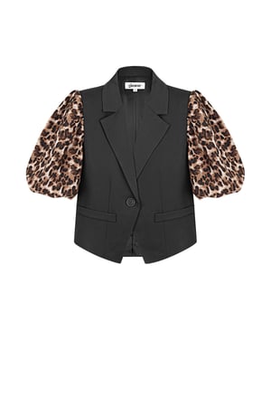 It girl blazer with panther sleeves - Brown black h5 