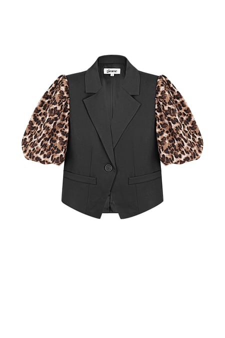 It girl blazer with panther sleeves - Brown black 2