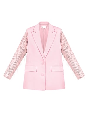 Blazer glitter mouwen - Roze h5 