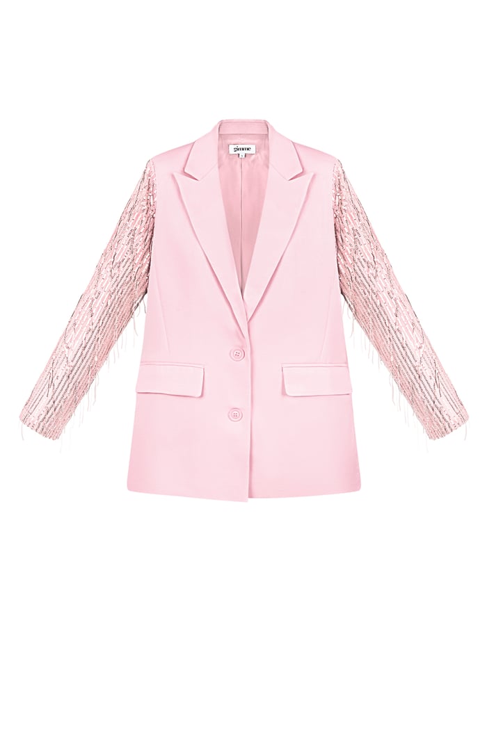 Blazer glitter mouwen - Roze 