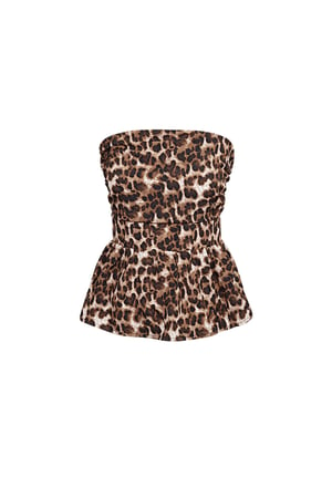 Top acampanado con estampado de leopardo - Marrón h5 