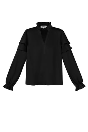 Ruffle blouse - Black h5 