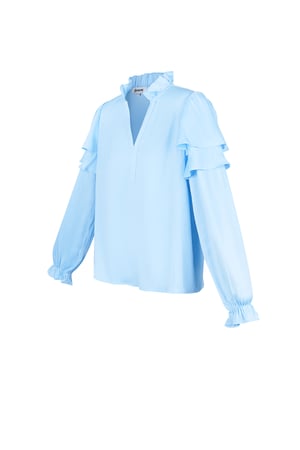 Ruffle blouse - Blue h5 Picture8