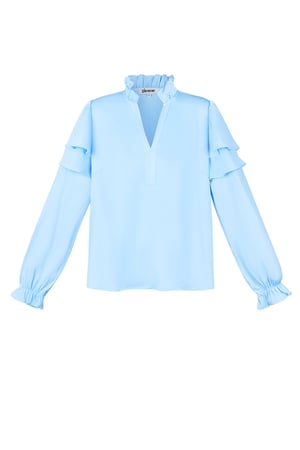 Ruffle blouse - Blue h5 