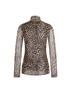 Leopard Print Mesh Top - Brown h5 Picture6