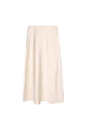 Long satin skirt - Beige h5 