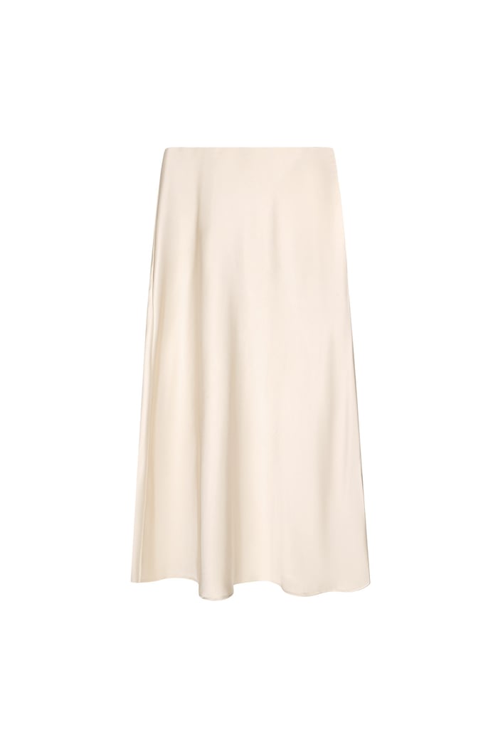 Long satin skirt - Beige 