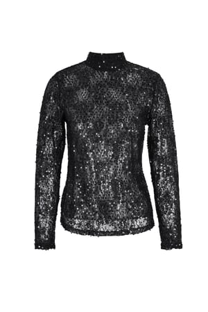 Lace top with glitter - black h5 