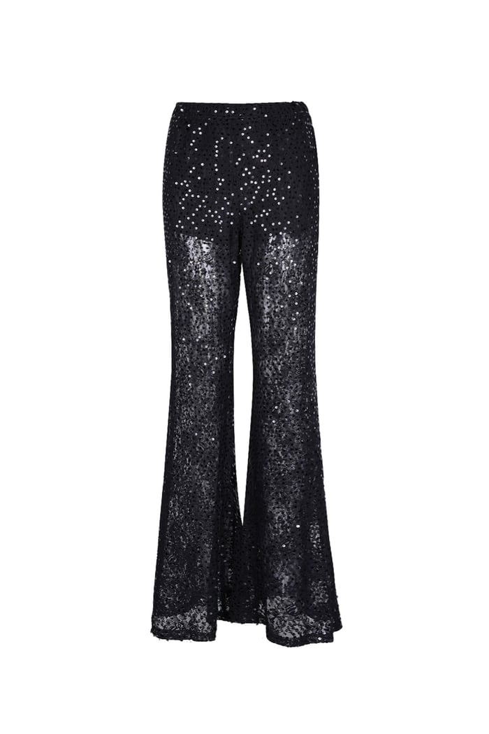 Pantaloni in pizzo con glitter - nero Immagine2