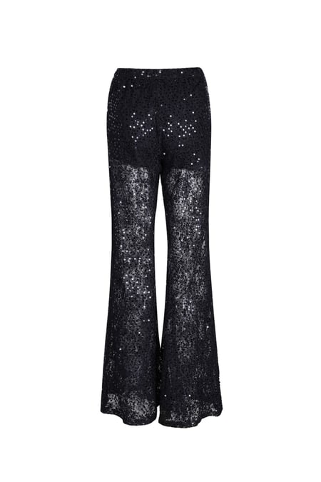 Lace pants with glitter - black