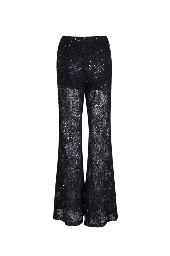 Pantaloni in pizzo con glitter - nero 